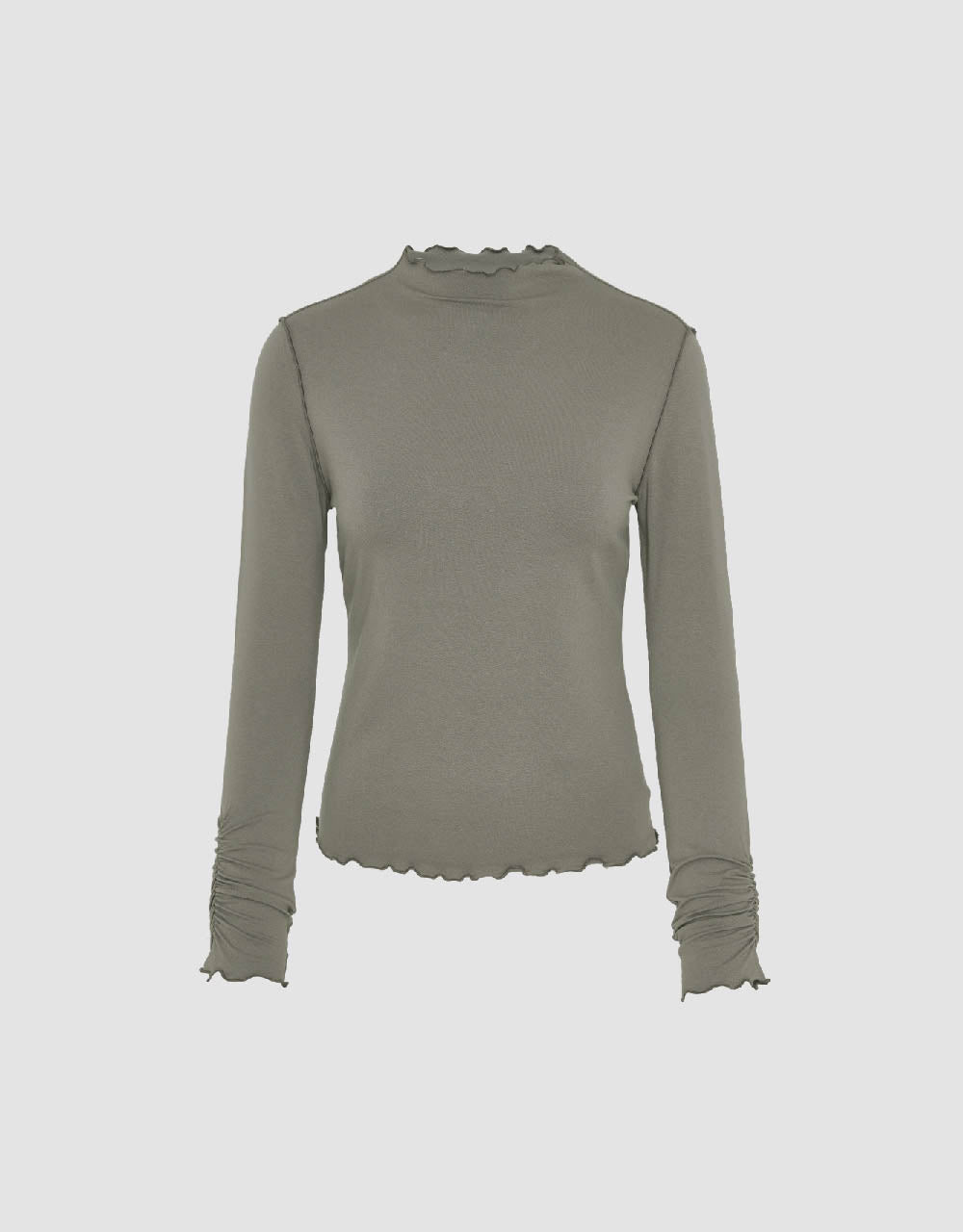 Turtle Neck Skinny Knitted T-Shirt