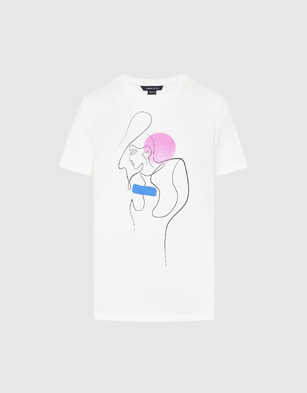 Linear Grphic Printed Crew Neck T-Shirt