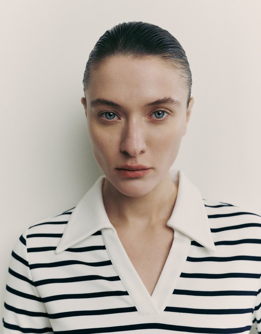 Lapel Skinny Knitted T-Shirt