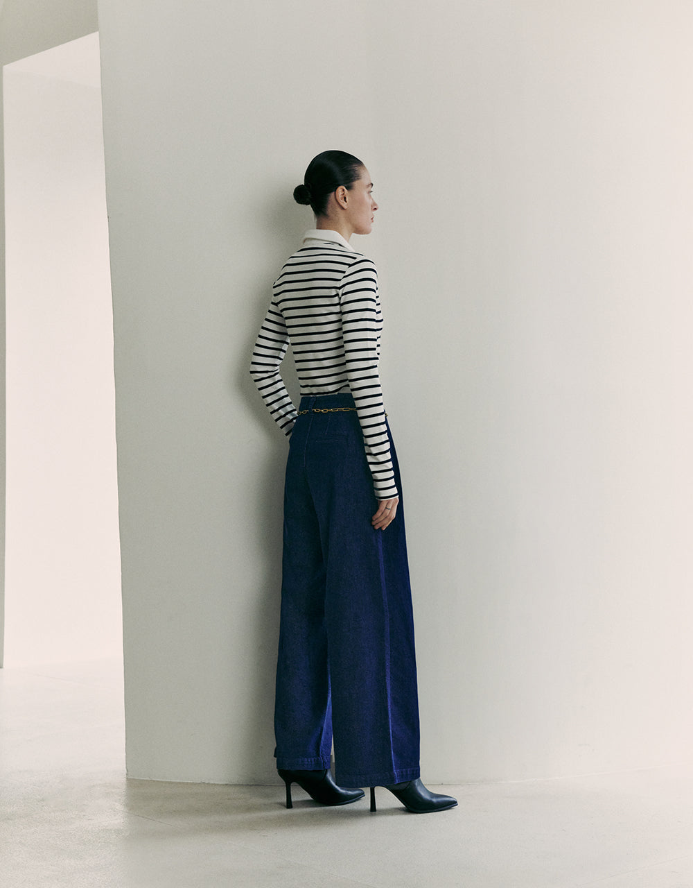 Lapel Skinny Knitted T-Shirt