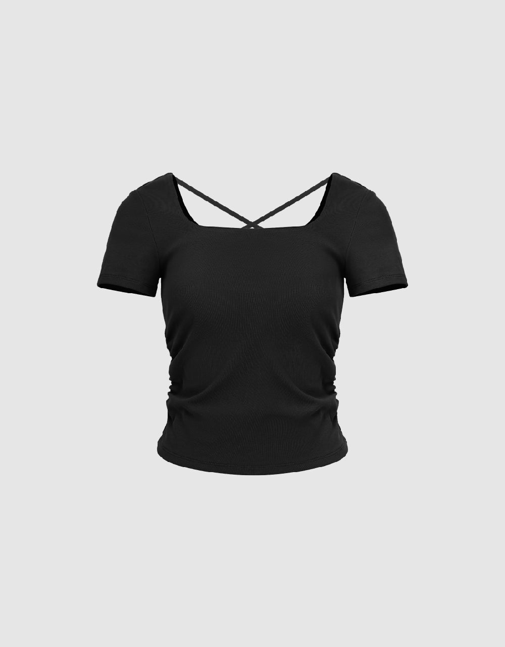 Cropped U Neck Skinny T-Shirt