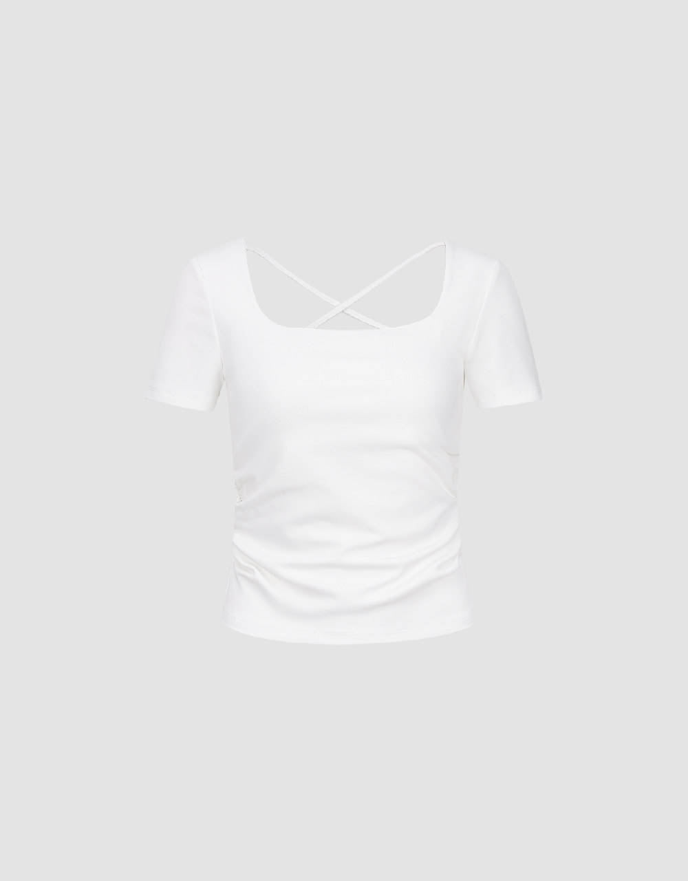 Cropped U Neck Skinny T-Shirt