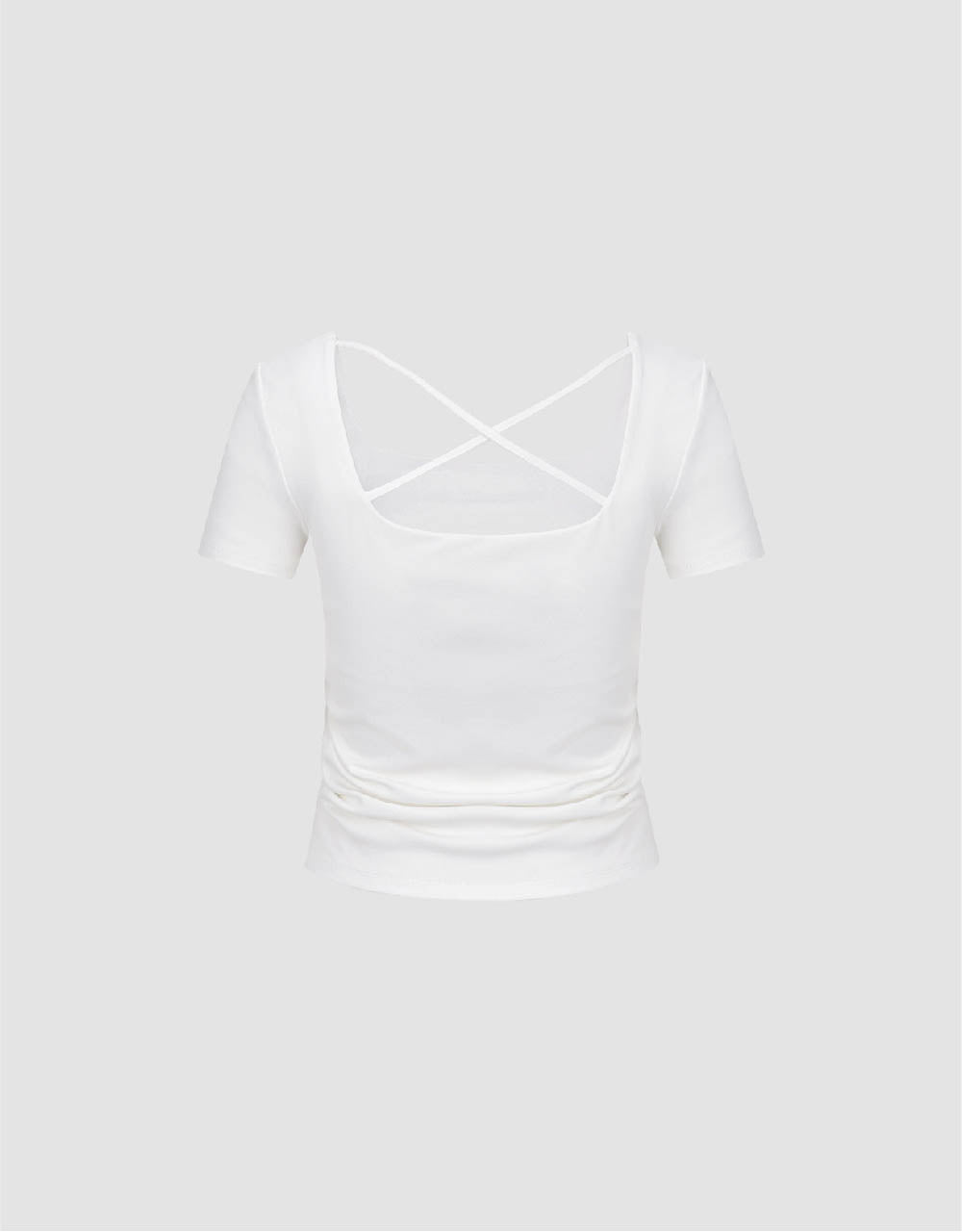 Cropped U Neck Skinny T-Shirt