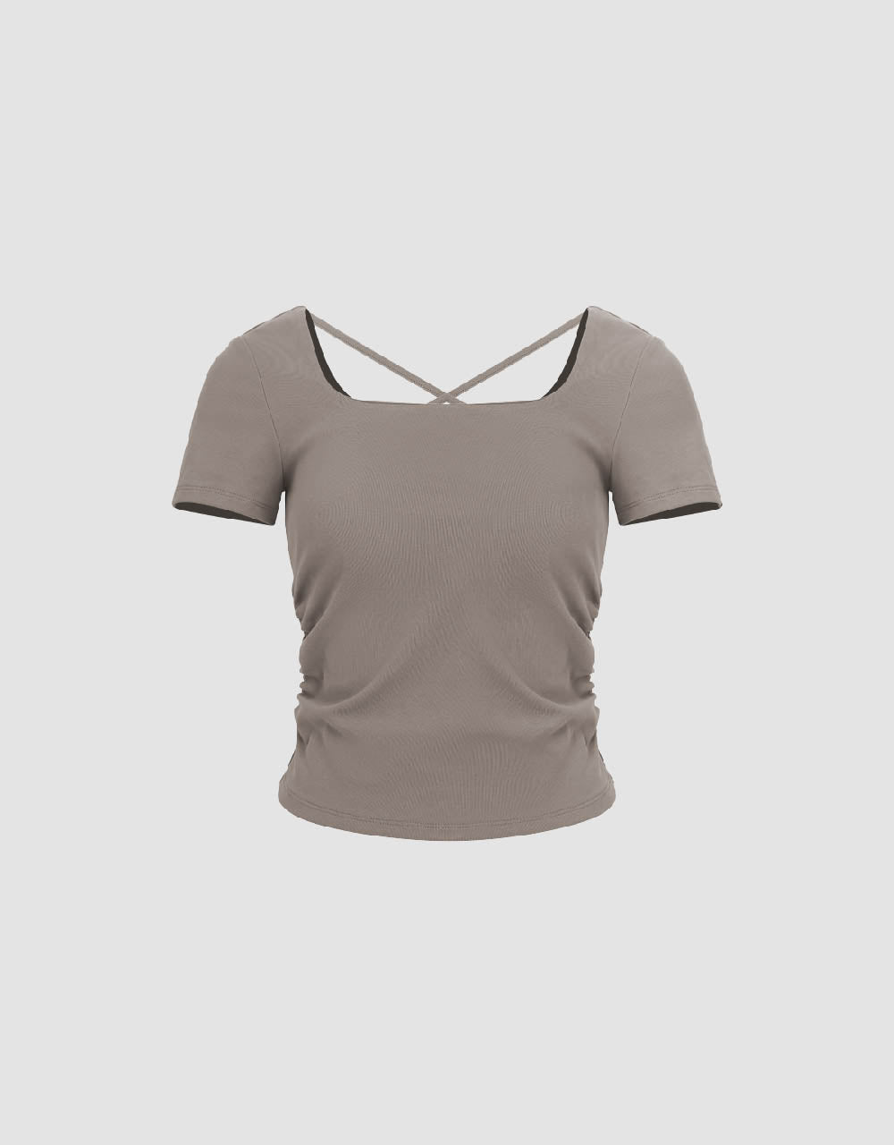 Cropped U Neck Skinny T-Shirt