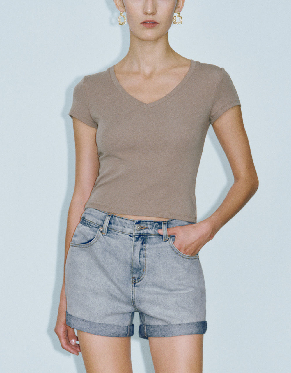 V-Neck Skinny T-Shirt