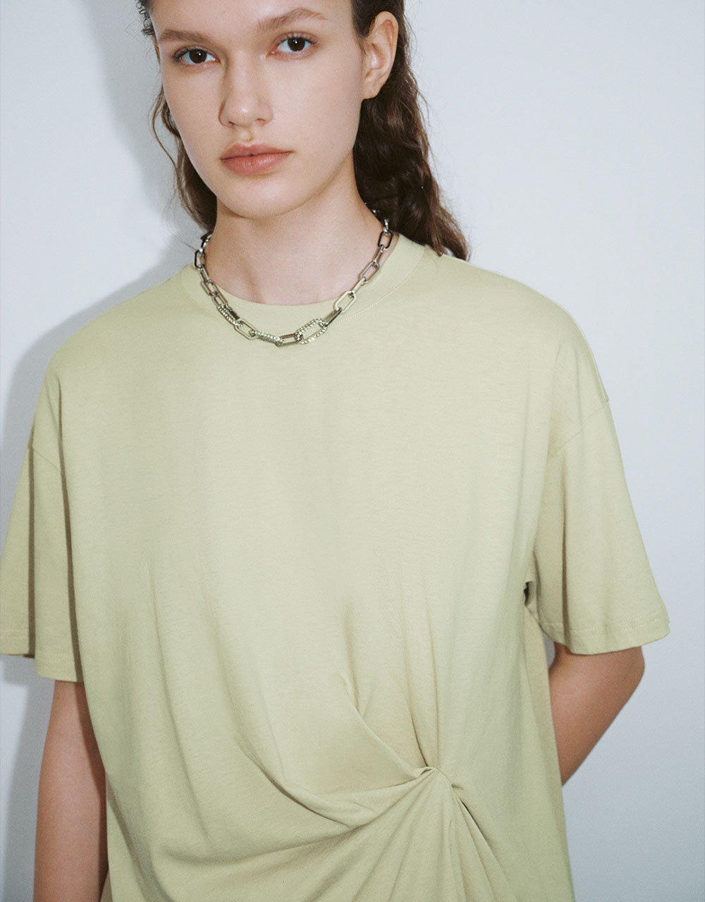 Drop Shoulder Sleeve Crew Neck Loose T-Shirt