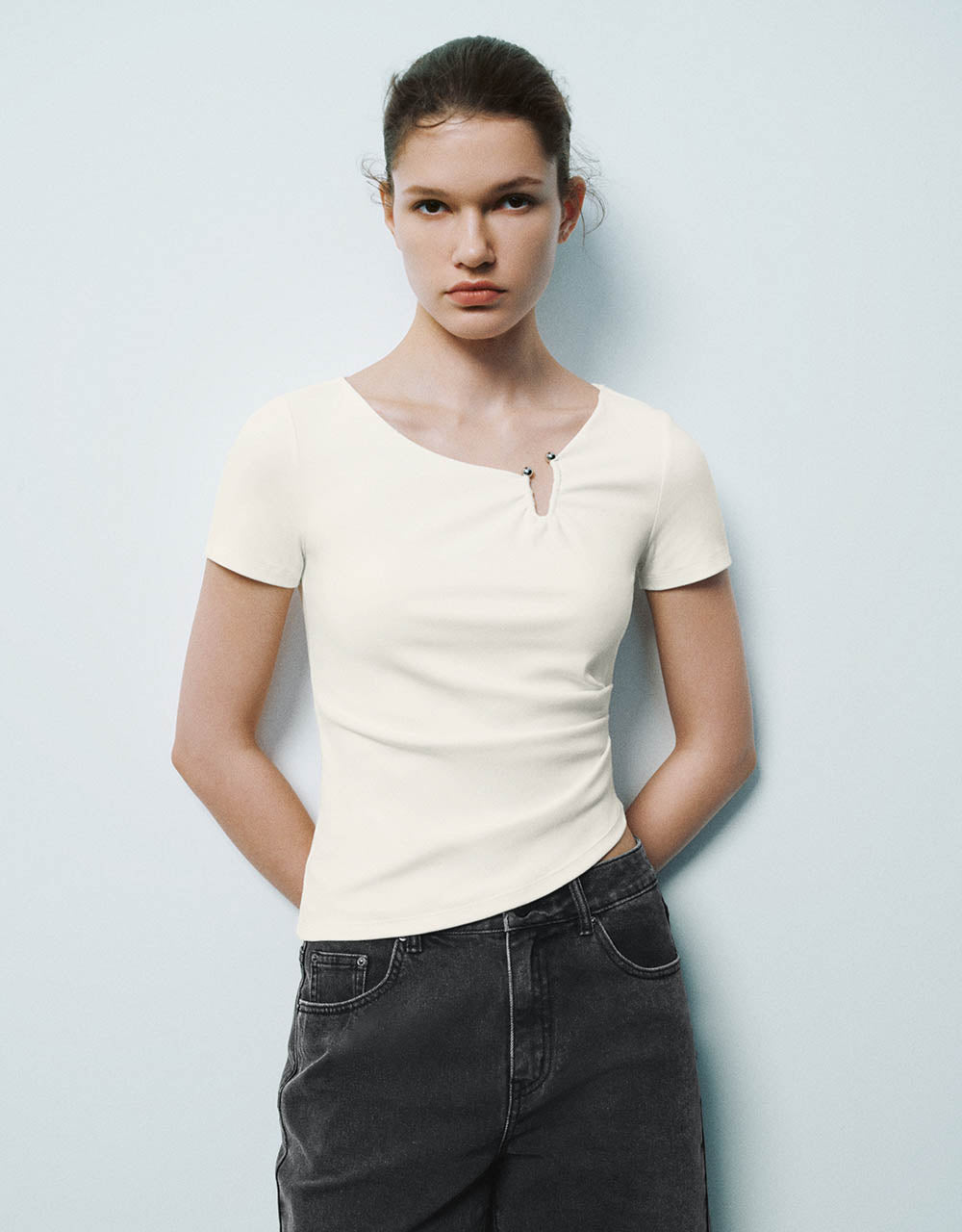 One Shoulder Skinny T-Shirt