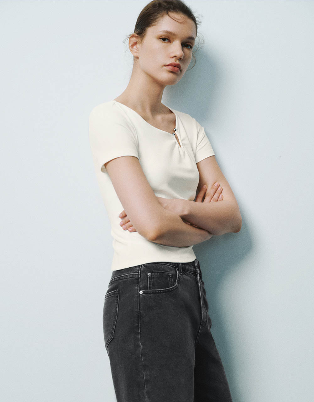 One Shoulder Skinny T-Shirt