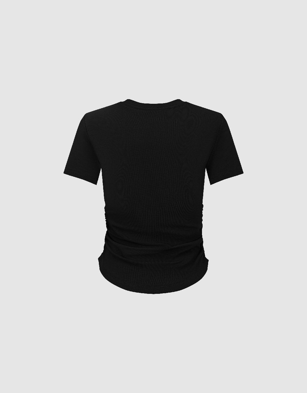 Ruched Crew Neck Skinny T-Shirt