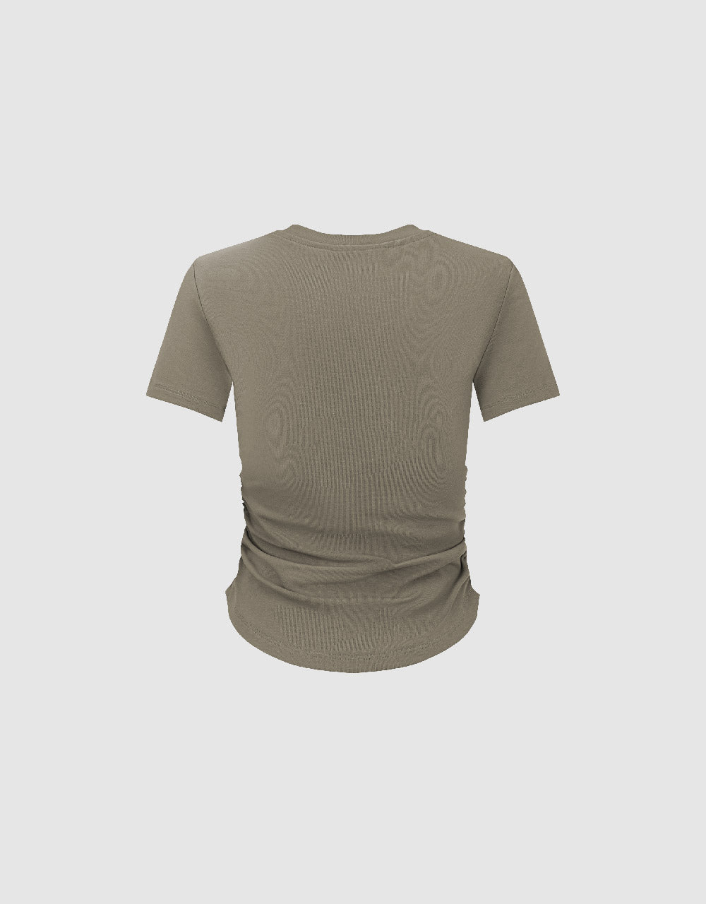 Ruched Crew Neck Skinny T-Shirt