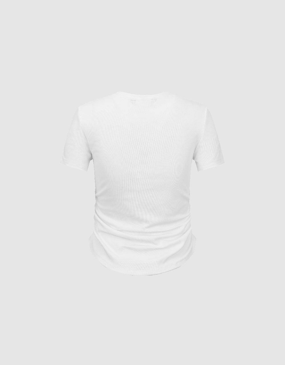 Ruched Crew Neck Skinny T-Shirt