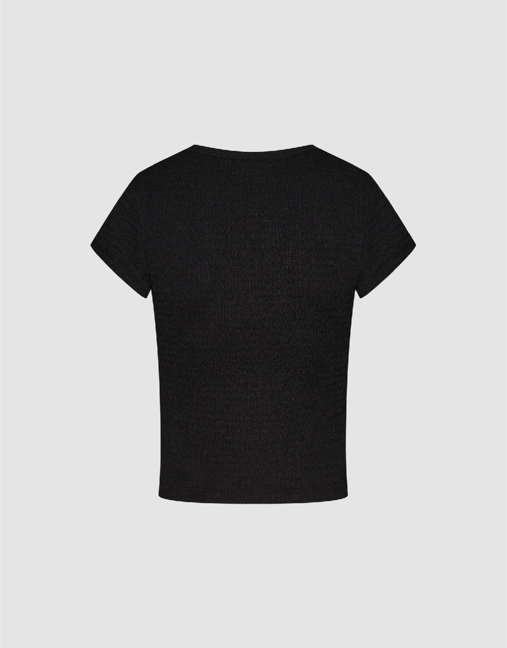 Textured V-Neck Knitted T-Shirt