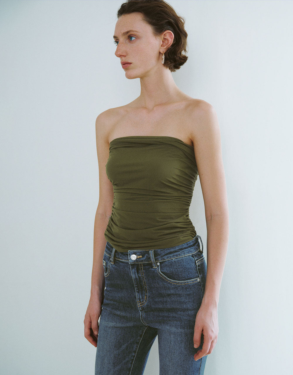 Ruched Skinny Bandeau Top