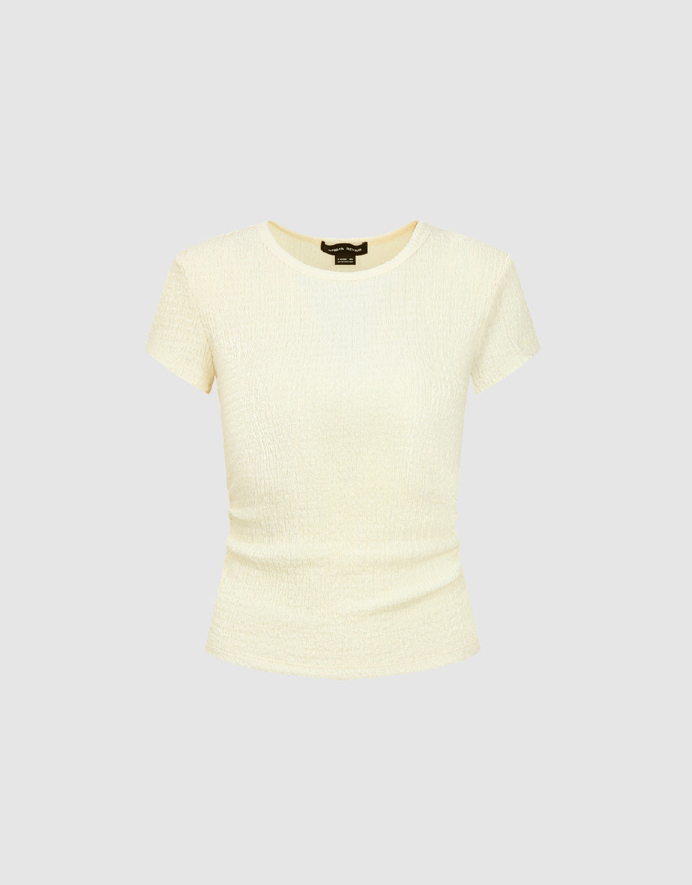 Textured Crew Neck Knitted Skinny T-Shirt