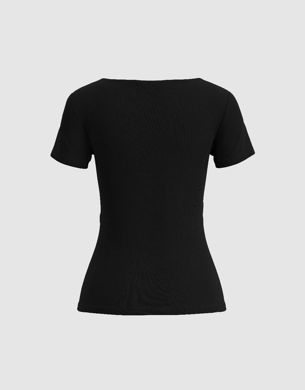 Ruched V-Neck Skinny T-Shirt