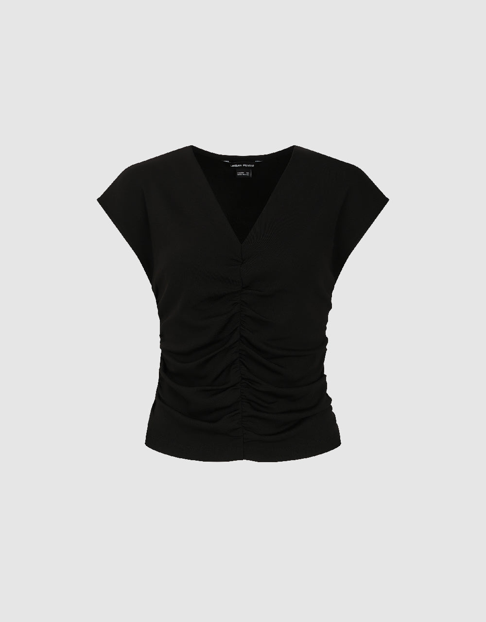 Ruched V-Neck Skinny T-Shirt