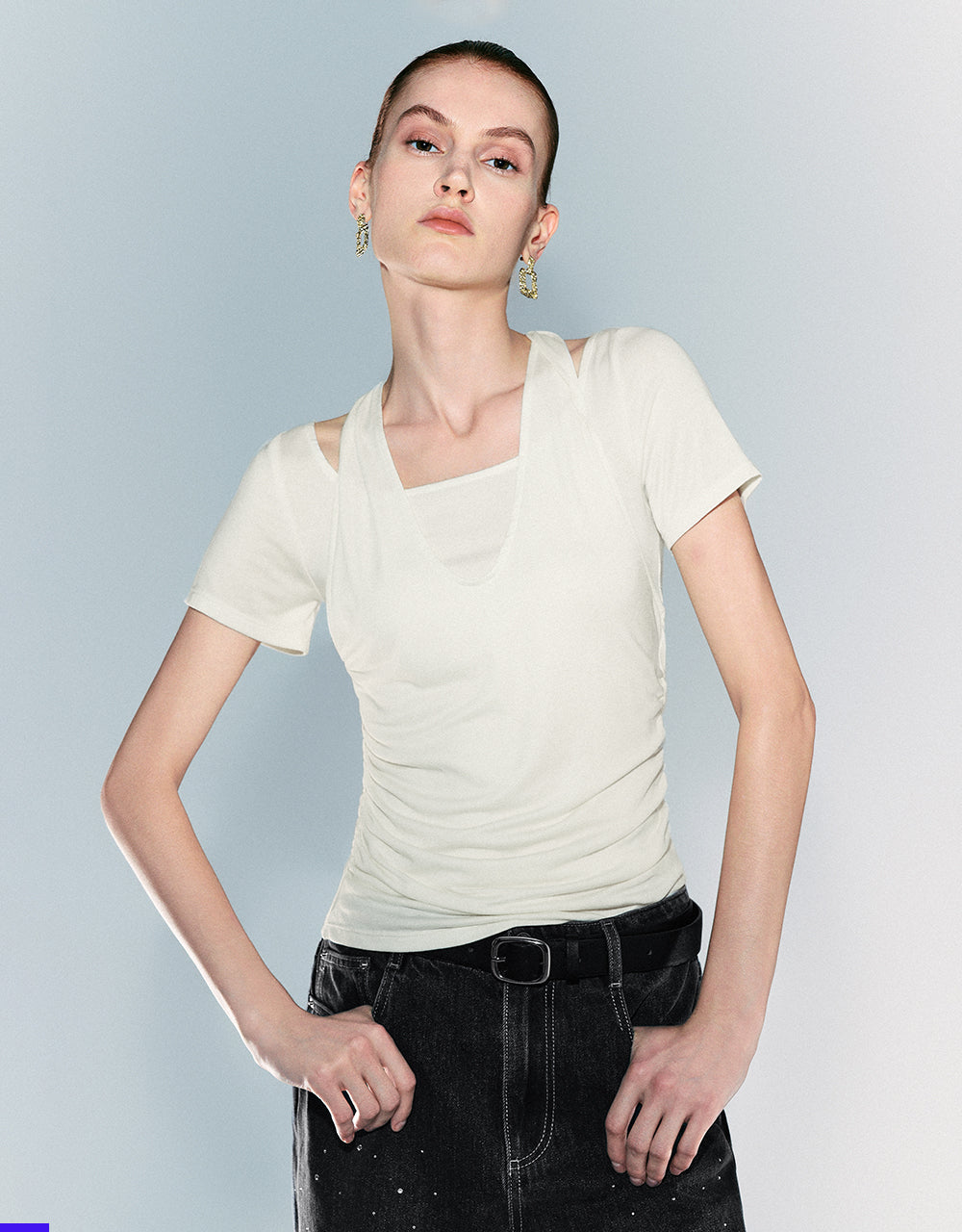 Halter Neck 2 In 1 Skinny T-Shirt