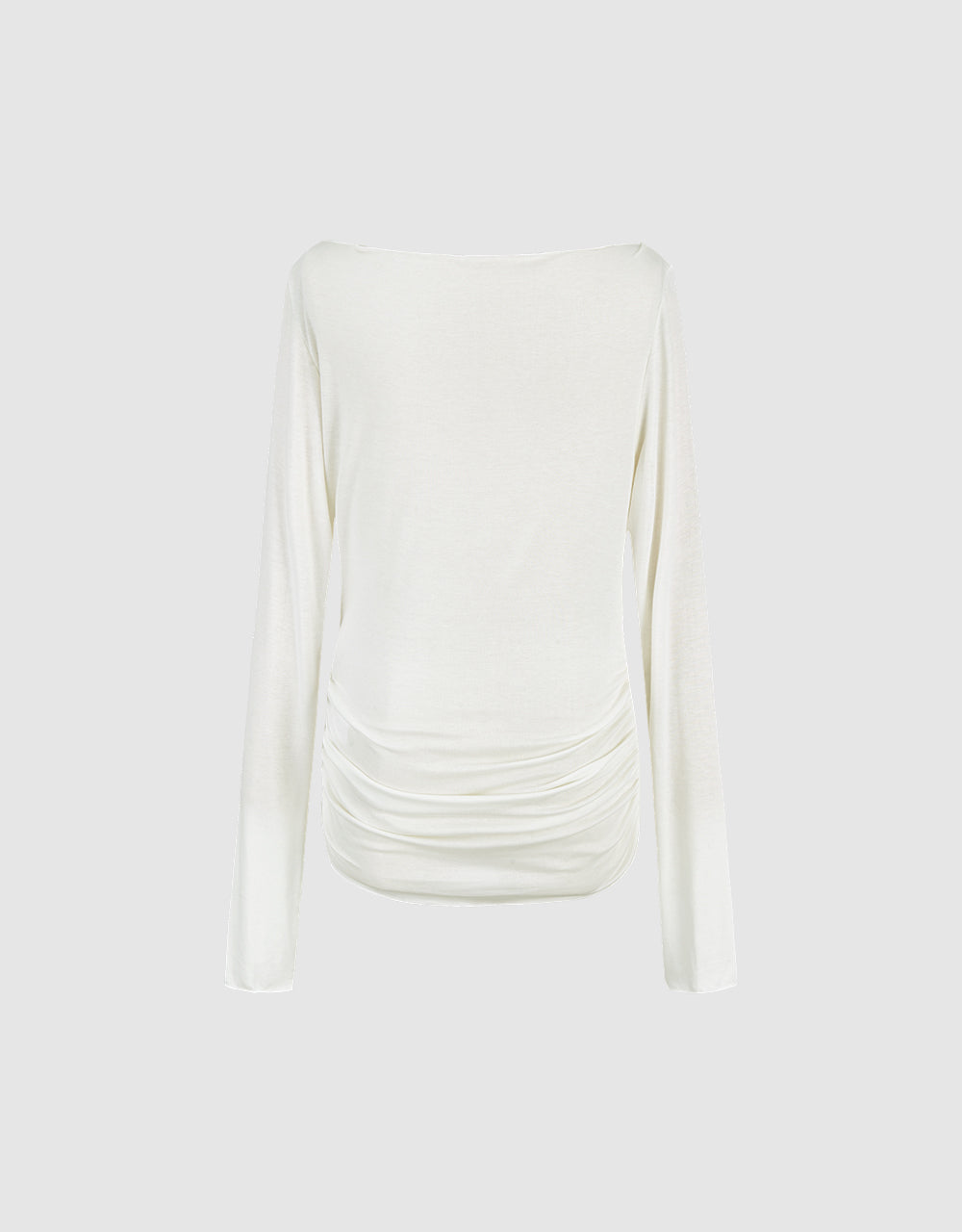 Cowl Neck Ruched Skinny T-Shirt