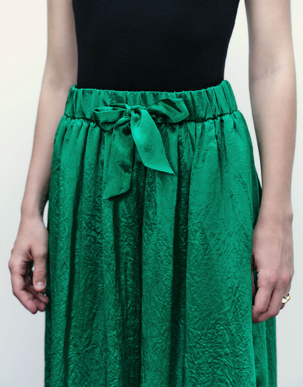 Elastic Waist Wide-Leg Pants