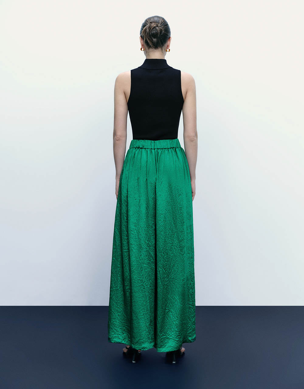 Elastic Waist Wide-Leg Pants