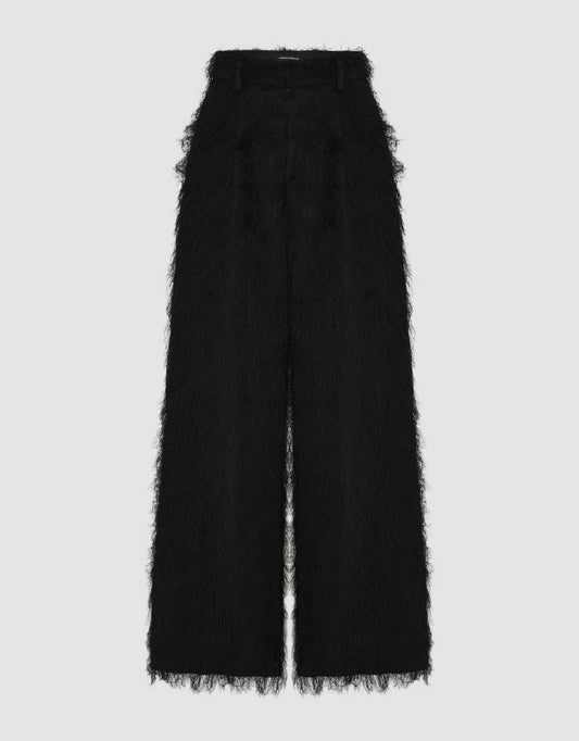 Fuzzy Wide-Leg Pants