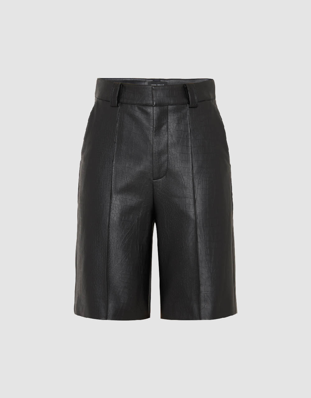 Vegan Leather Straight Shorts