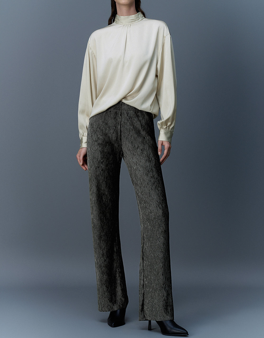 Elastic Waist Knitted Straight Pants