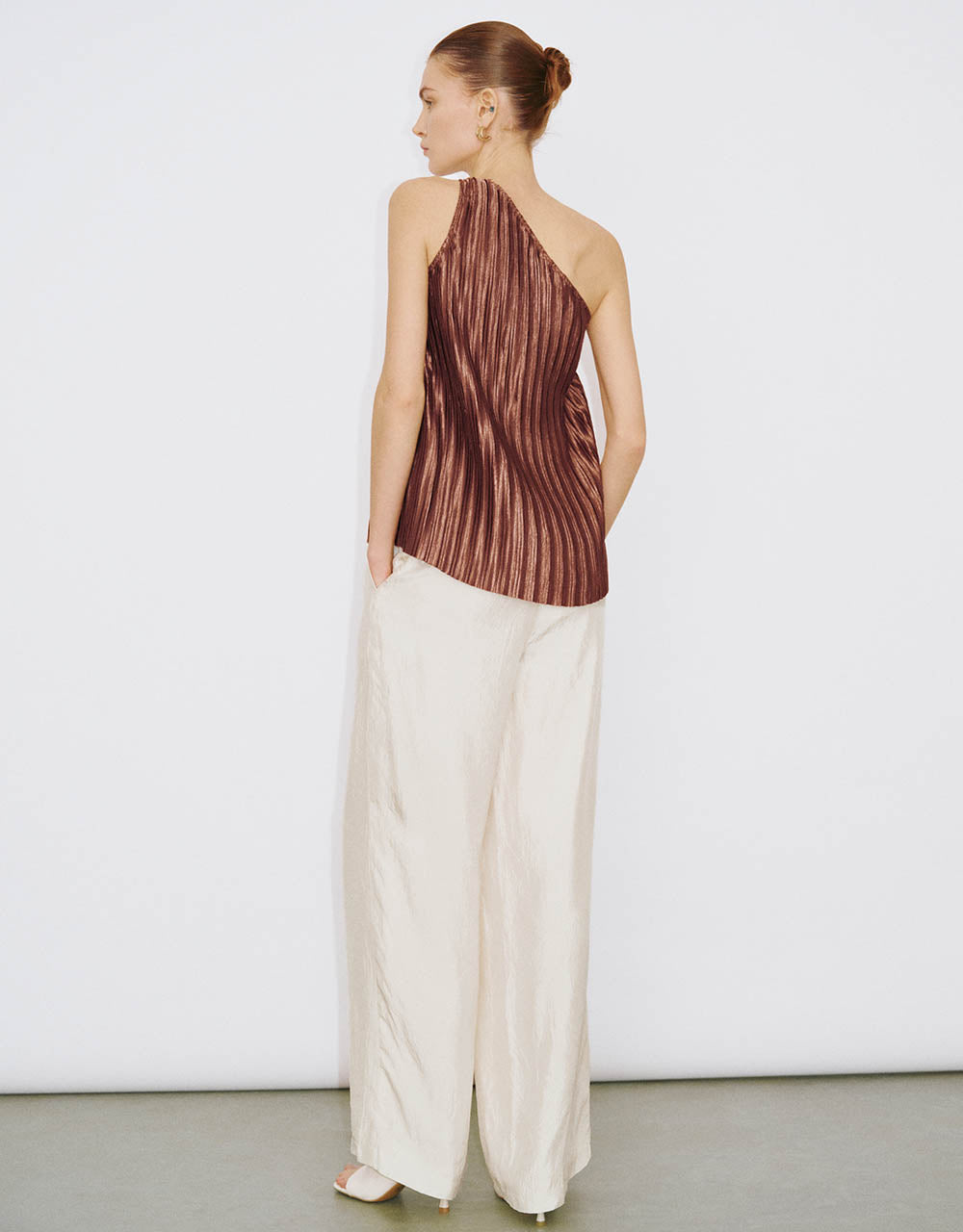 Textured Wide-Leg Pants