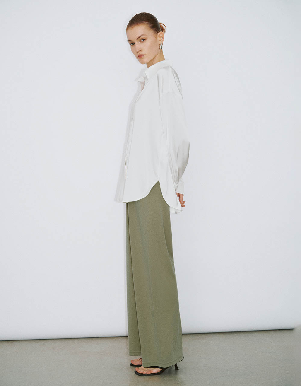 Elastic Waist Knitted Wide-Leg Pants