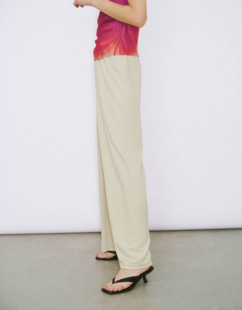 Elastic Waist Knitted Wide-Leg Pants