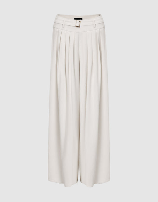 Wide-Leg Pants With Belt