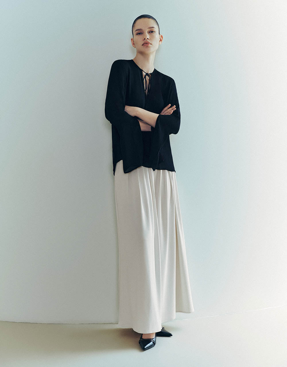 Wide-Leg Pants With Belt