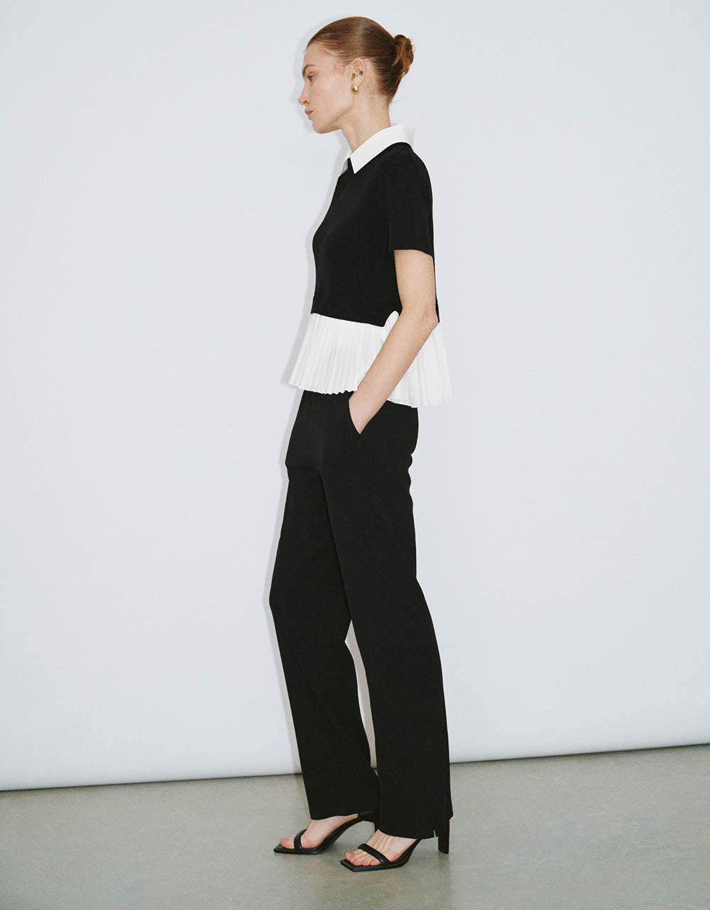 Elastic Waist Knitted Straight Pants