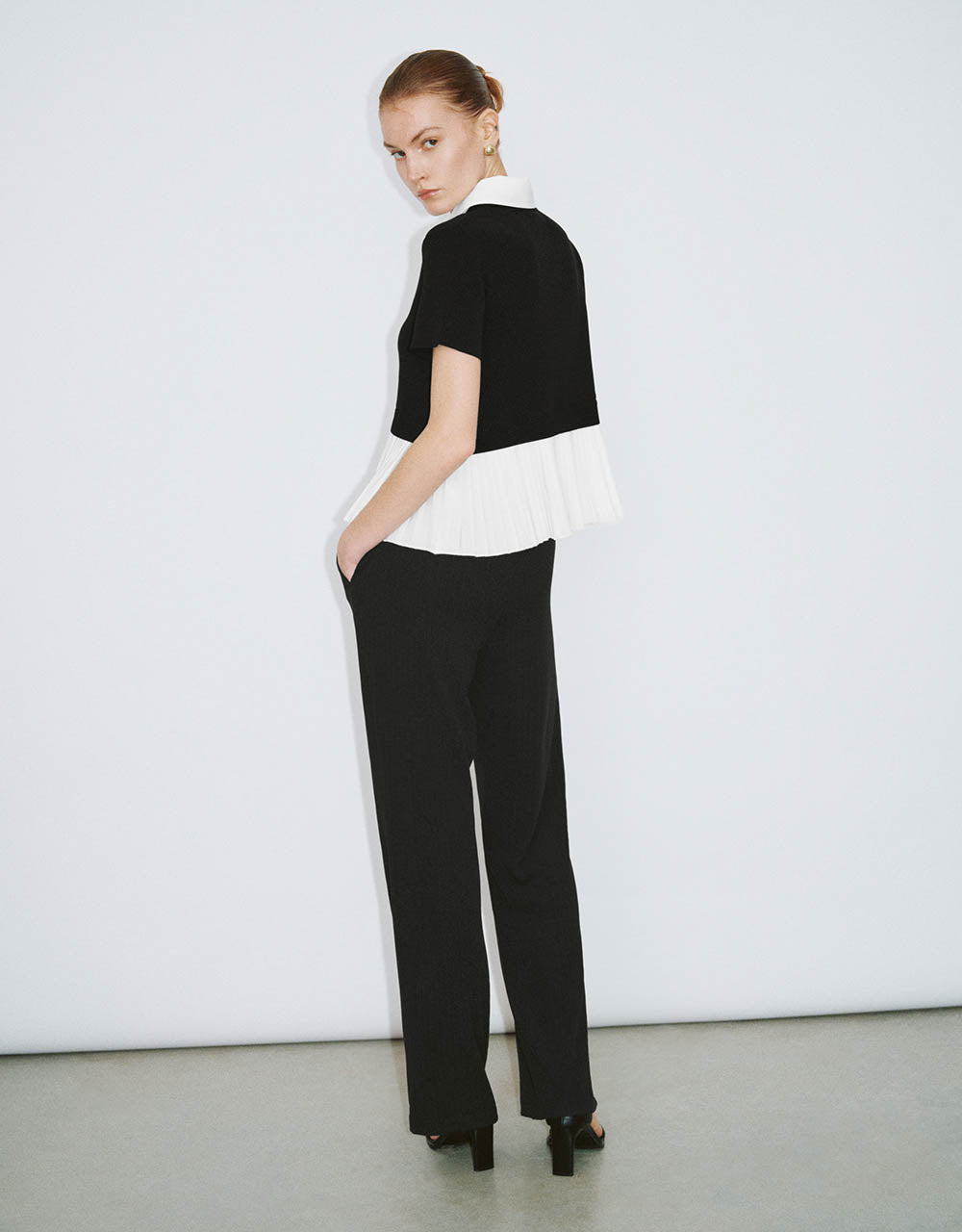 Elastic Waist Knitted Straight Pants