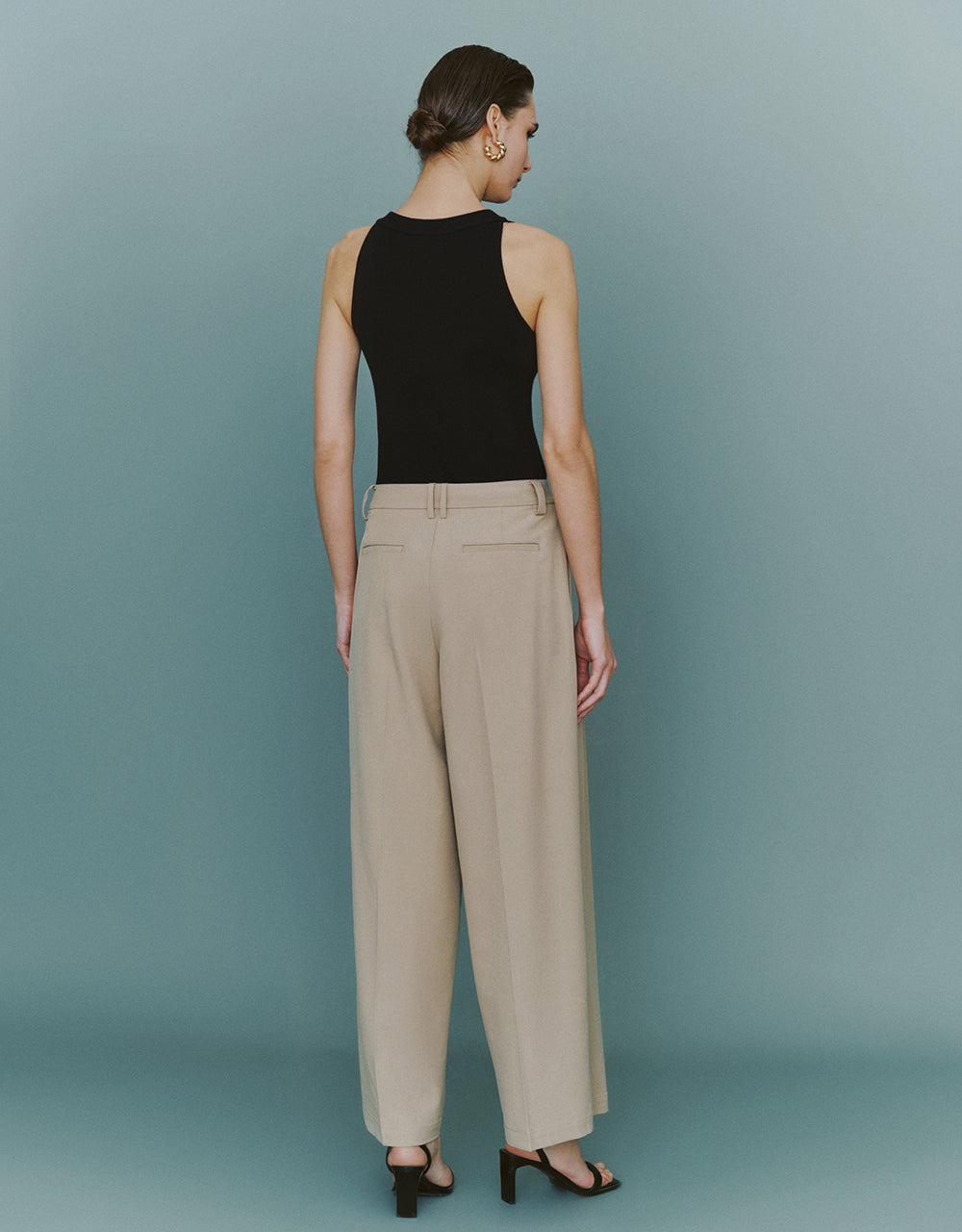 Tailored Long Wide-Leg Pants