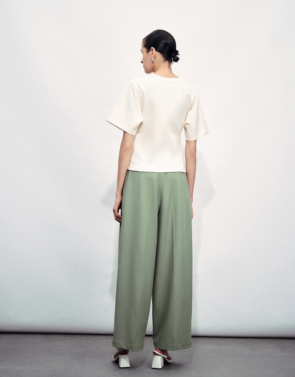 Tailored Long Wide-Leg Pants