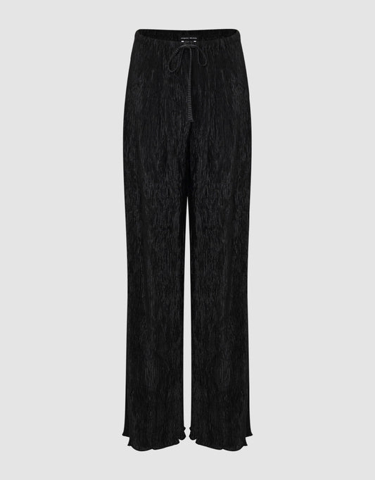 Drawstring Waist Knitted Wide-Leg Pants