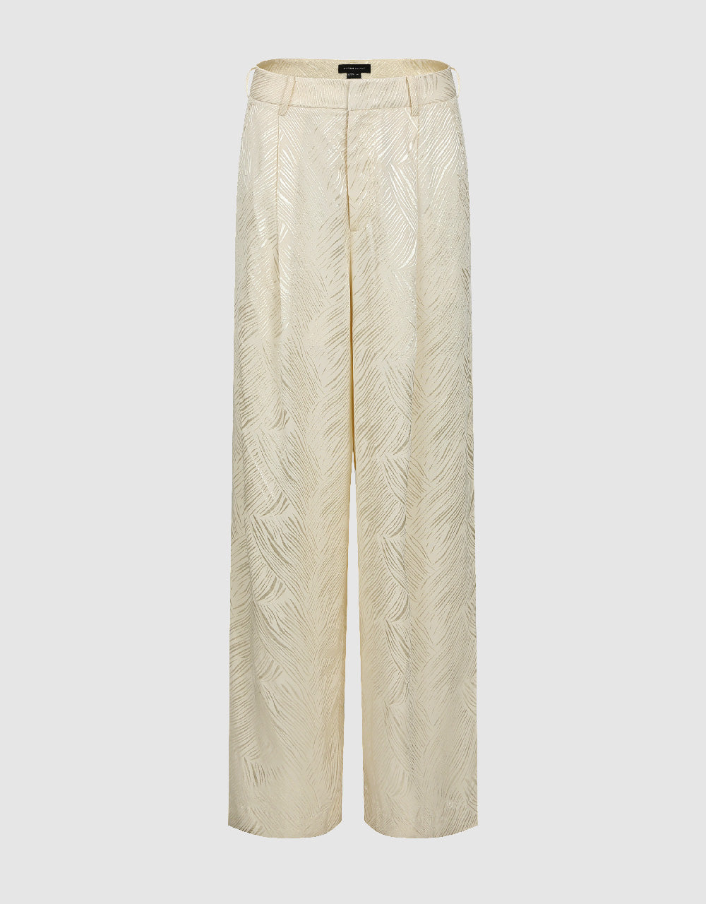 Embossed Wide-Leg Pants