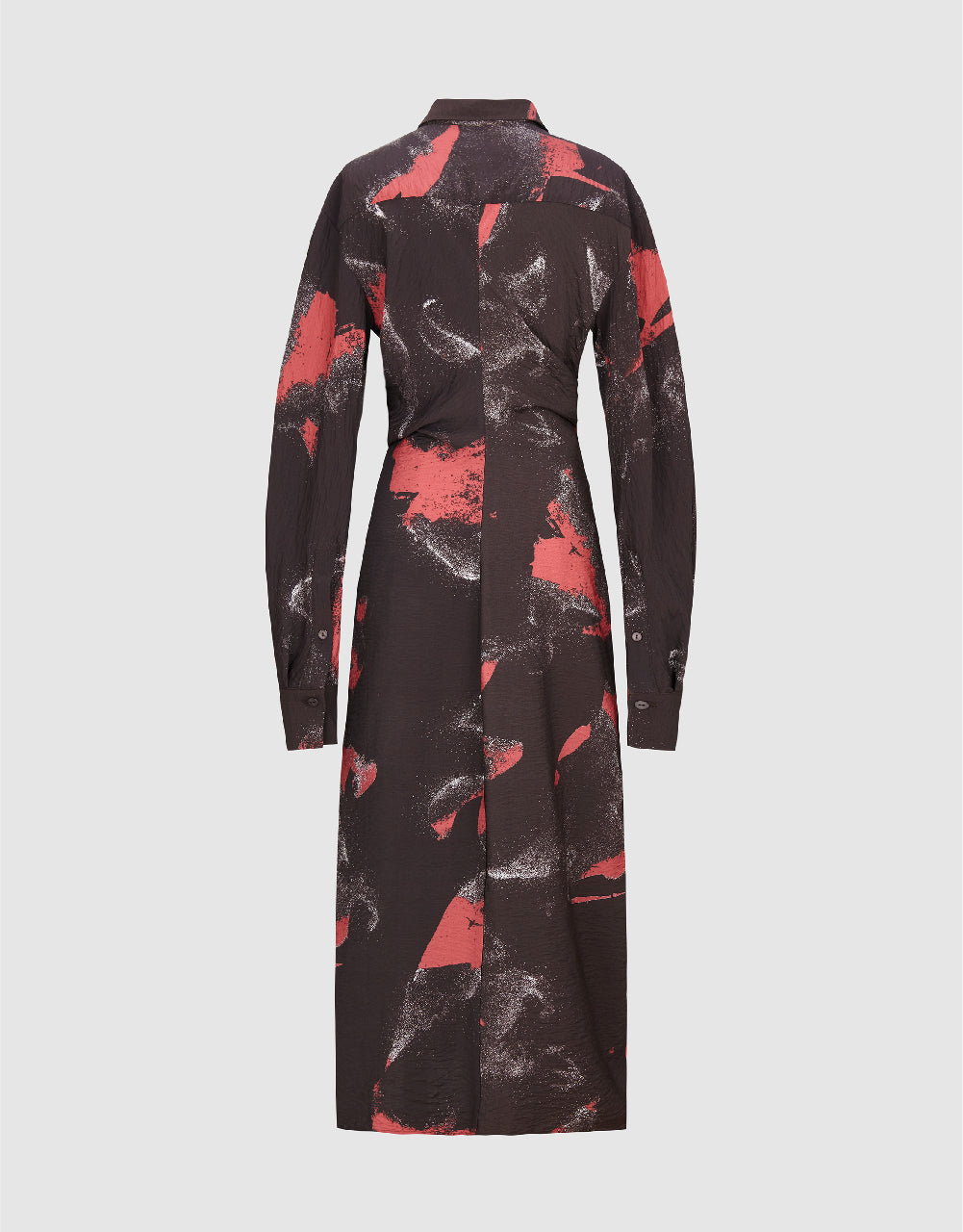 Printed Lapel Straight Dress