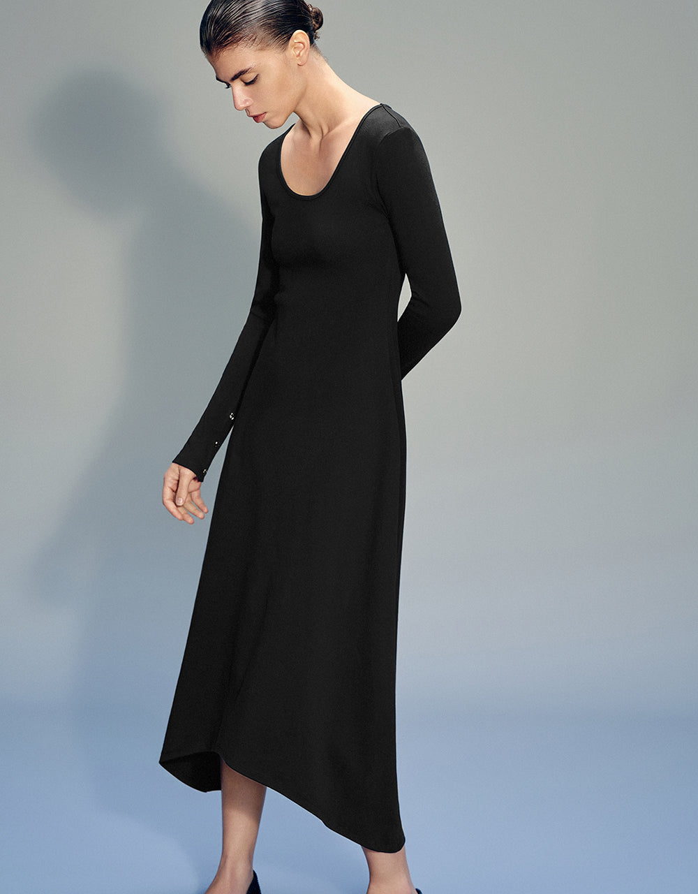 Standard Sleeve U Neck A-Line Dress