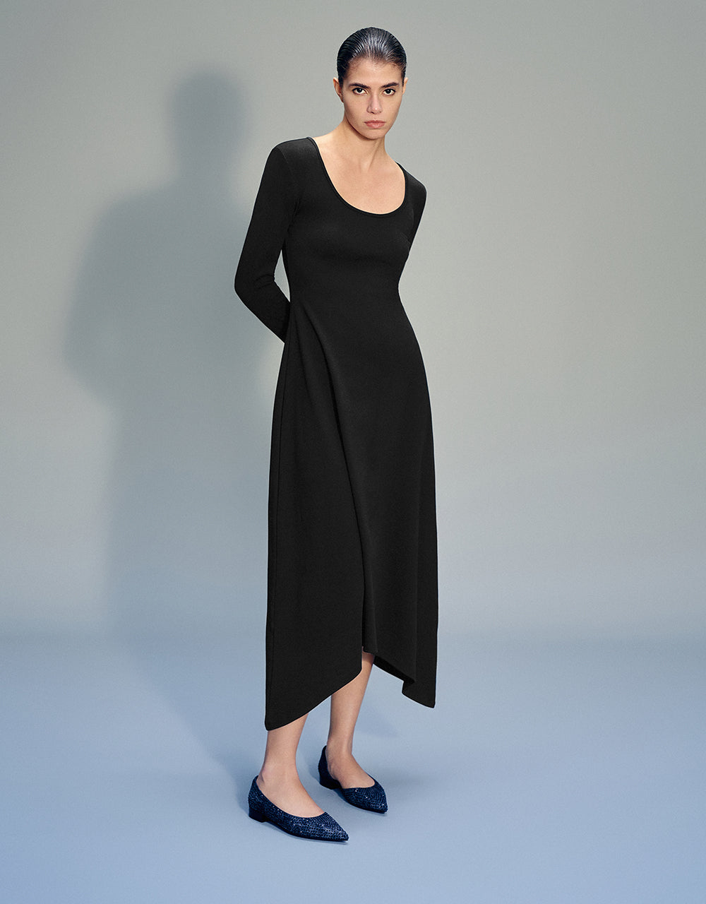 Standard Sleeve U Neck A-Line Dress