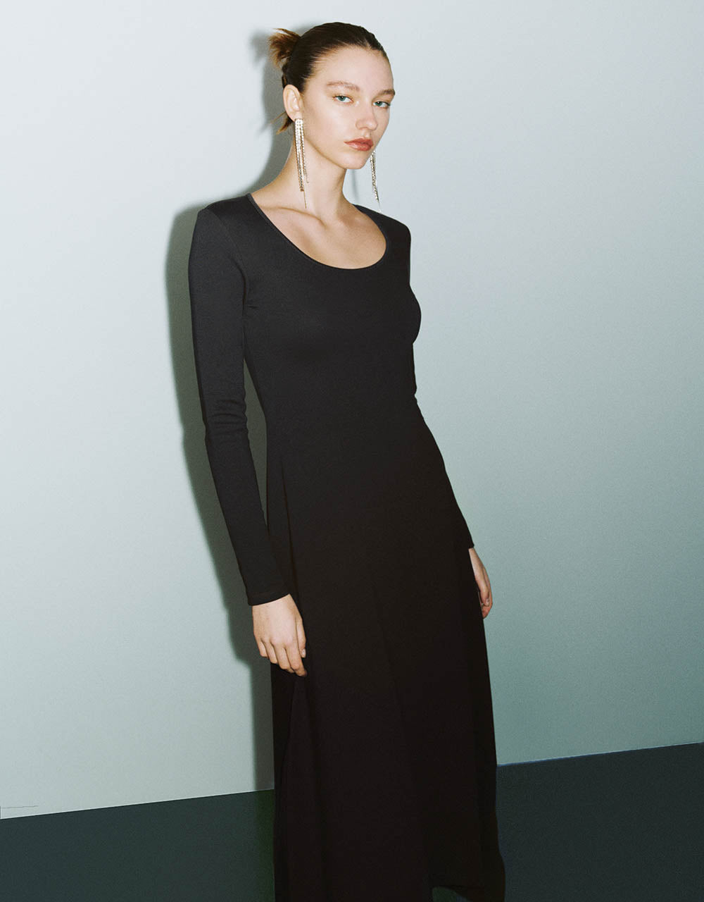 Standard Sleeve U Neck A-Line Dress