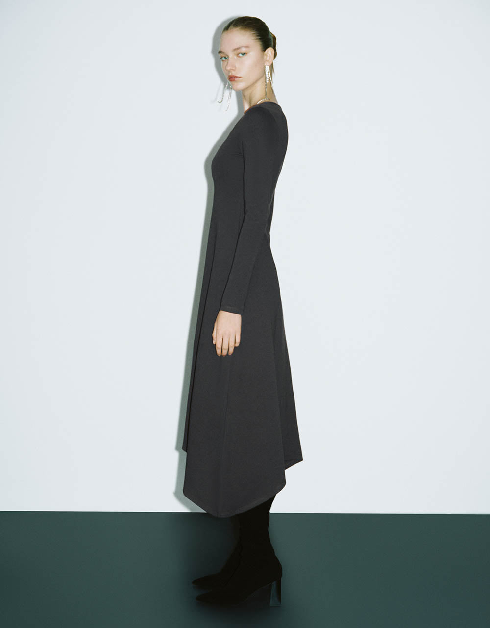 Standard Sleeve U Neck A-Line Dress