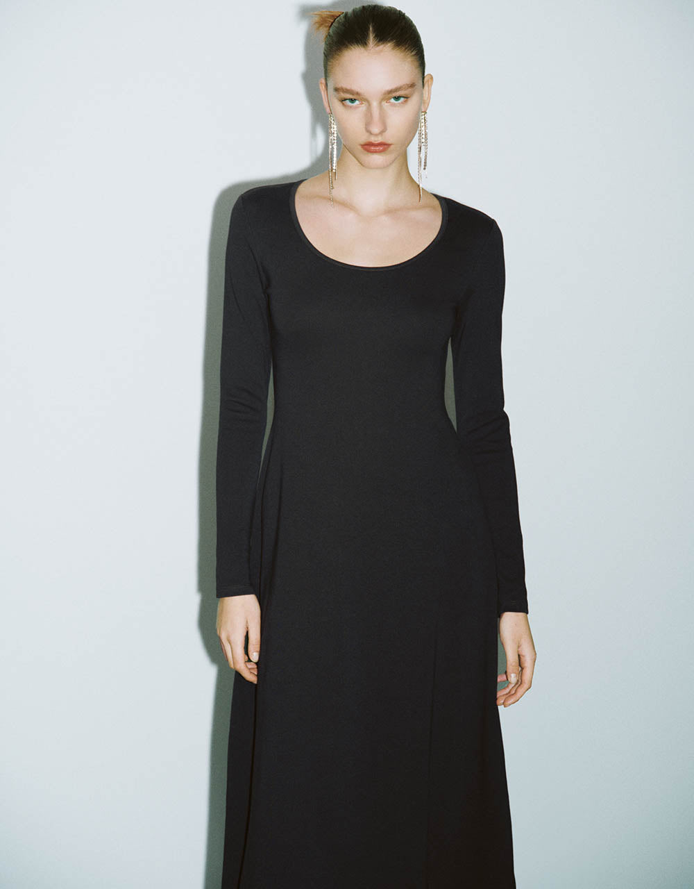 Standard Sleeve U Neck A-Line Dress