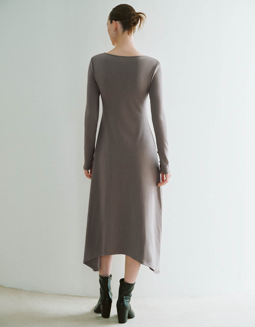 Standard Sleeve U Neck A-Line Dress