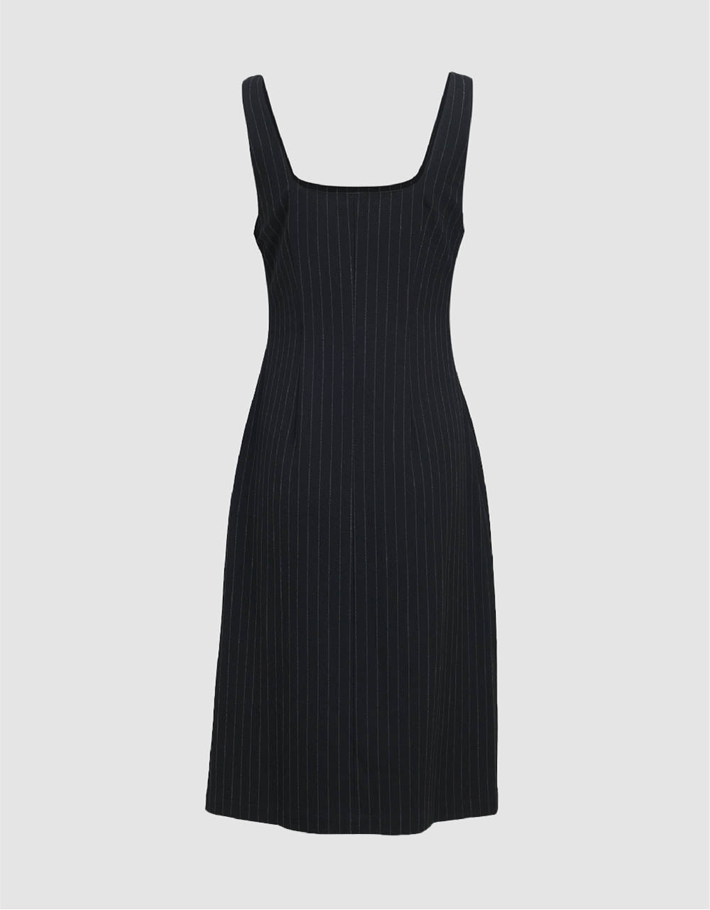 Sleeveless Square-Cut Collar Straight Dress