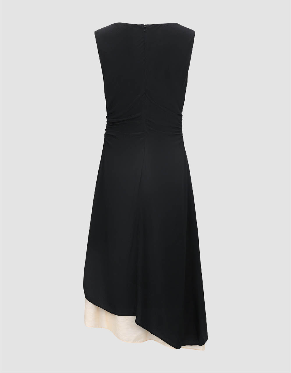 Asymmetric Sleeveless Cowl Neck A-Line Dress