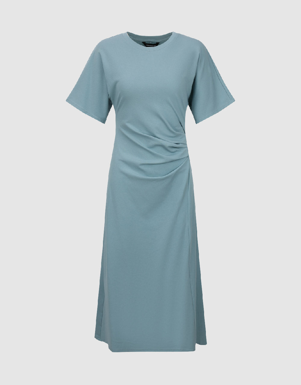 Ruched Crew Neck A-Line Dress