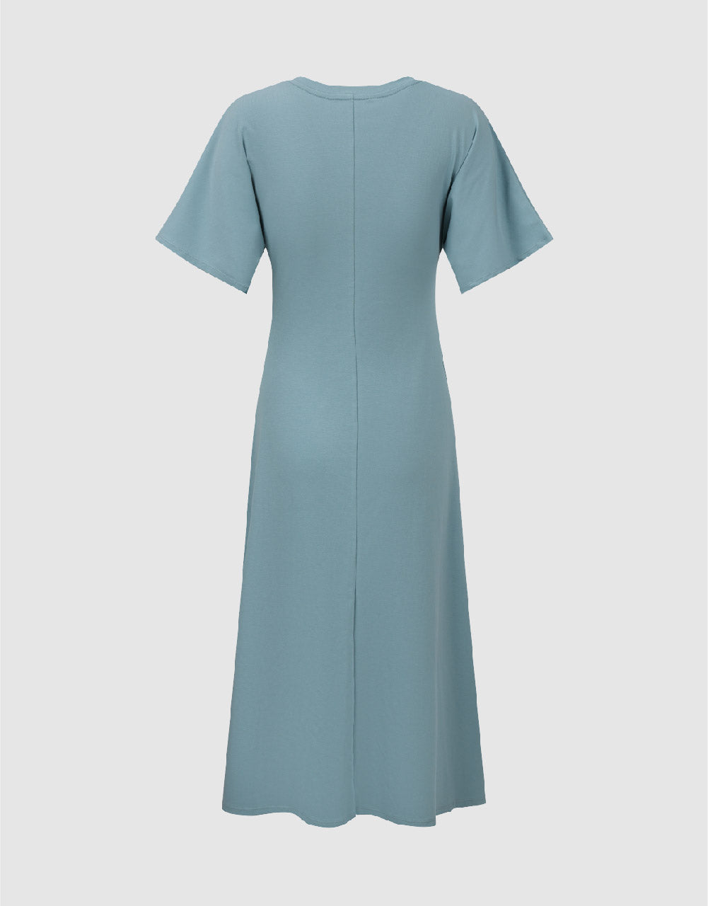 Ruched Crew Neck A-Line Dress