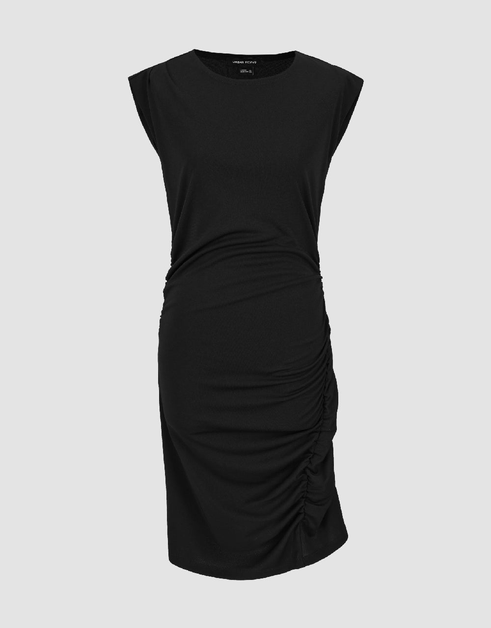 Ruched Sleeveless Crew Neck Skinny Dress